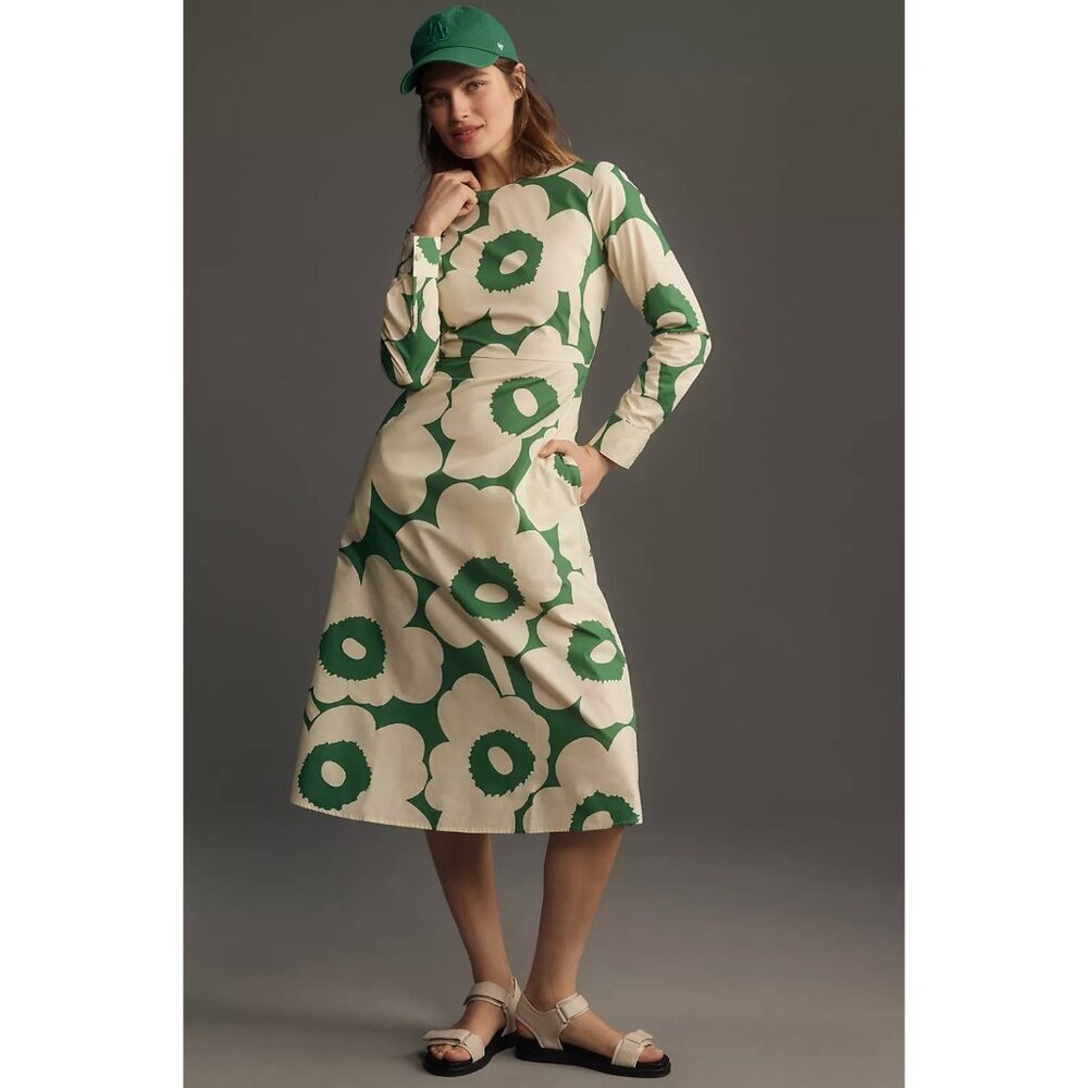 Marimekko Green and White Floral Dress